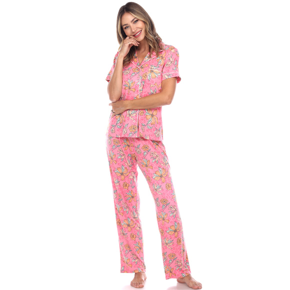 Short Sleeve & Pants Tropical Pajama Set - Picture 2 of 4